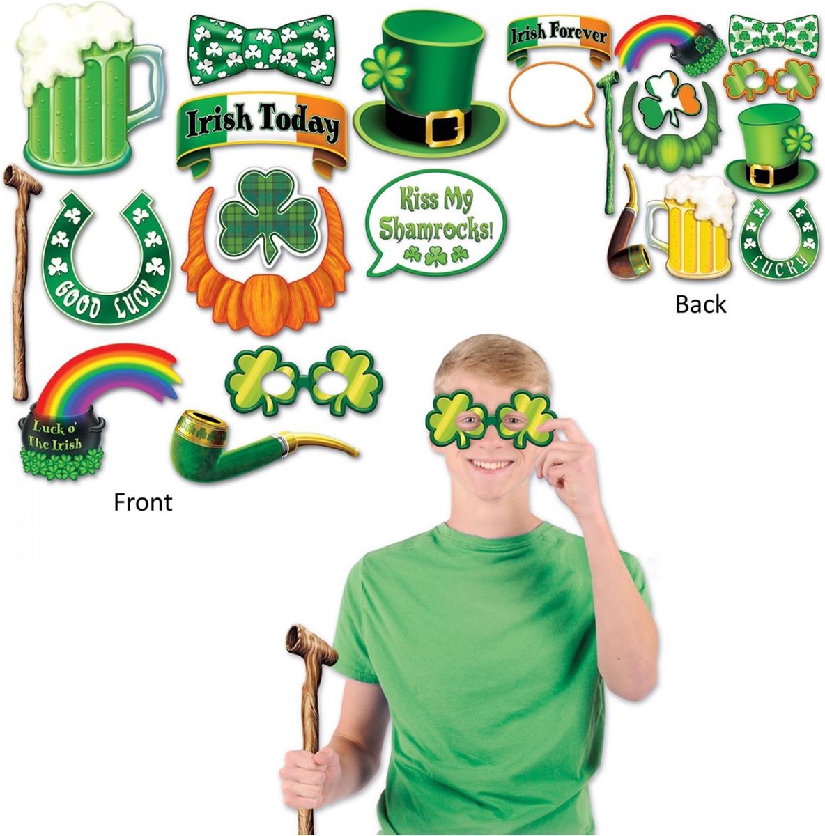 360 DEGREES - St. Patrick photobooth set 12 accessoires - Decoratie > Photobooth en posters